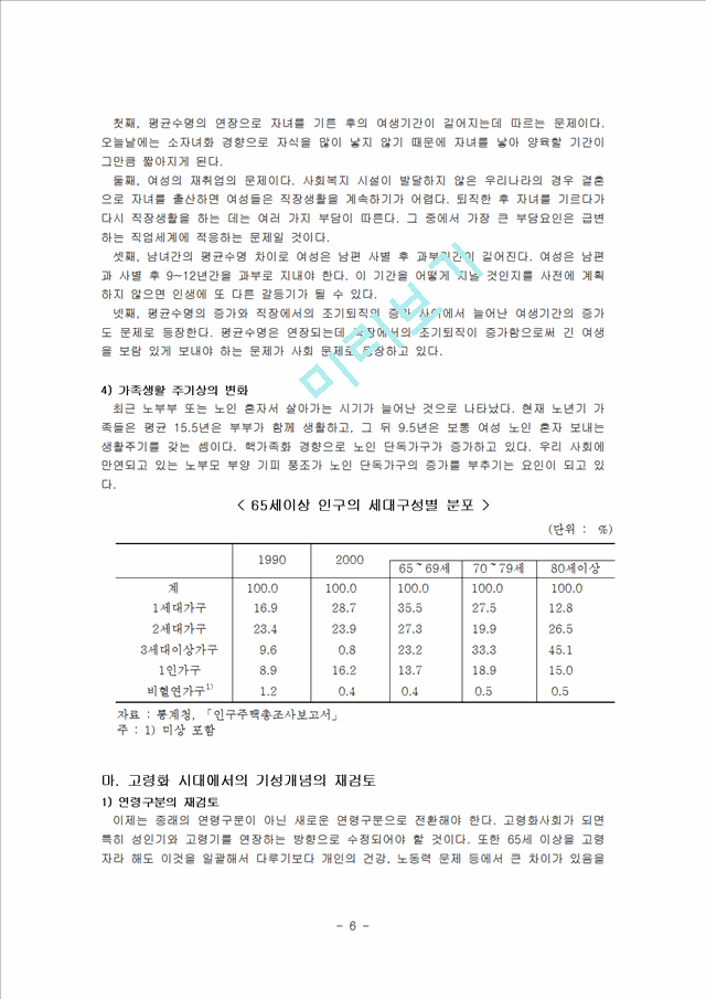 1000원](평생교육) 고령화사회 도래에 따른 노인교육의 필요성과 현황 분석 및 실천방안.hwp